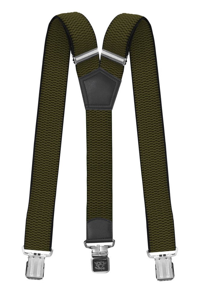 Fabio Farini Hosenträger 4cm Breites Y-Design verstellbar mit extra starken Clipverschluss, Olivgrün von Fabio Farini