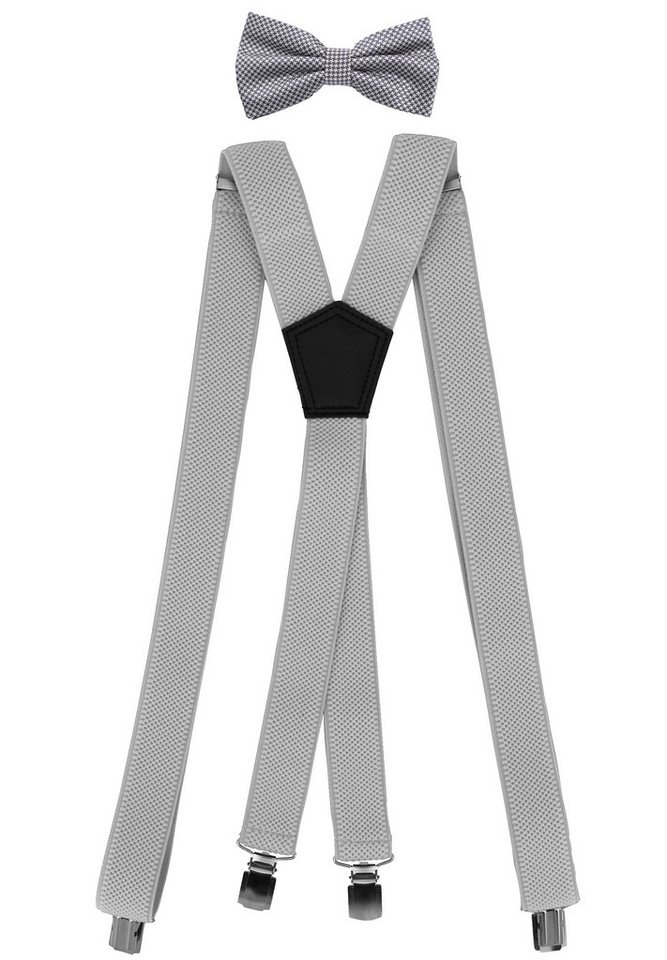 Fabio Farini Hosenträger Herren Hosenträger Pack 3cm X-Form mit passender Fliege Set Hellgrau 3cm Hosenträger - Hellgrau/Schwarz Hahnentritt Fliege Fabio Farini Hosenträger Herren Hosenträger Pack 3cm X-Form mit passender Fliege Set Hellgrau 3cm Hosenträger - Hellgrau/Schwarz Hahnentritt Fliege von Fabio Farini