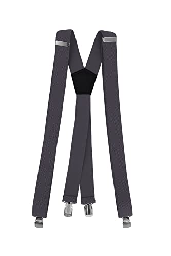 Fabio Farini - 3 cm breiter Hosenträger X-Form für Herren - Grau von Fabio Farini
