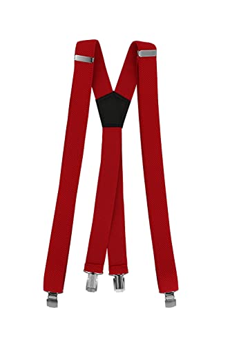 Fabio Farini - 3 cm breiter Hosenträger X-Form für Herren - Rot von Fabio Farini