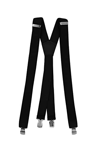 Fabio Farini - 3 cm breiter Hosenträger X-Form für Herren - Schwarz von Fabio Farini
