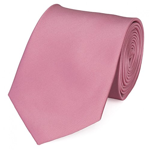 Fabio Farini - Klassische Herren Krawatte Unifarben - 8cm Breite - einfarbige und elegante Unicolor Schlipse für jeden Anlass wie Hochzeit, Konfirmation oder Business Rosa Himbeerrosa von Fabio Farini
