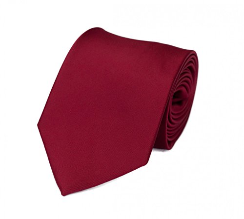 Fabio Farini - Klassische Herren Krawatte Unifarben - 8cm Breite - einfarbige und elegante Unicolor Schlipse für jeden Anlass wie Hochzeit, Konfirmation oder Business Rot Burgunderrot von Fabio Farini