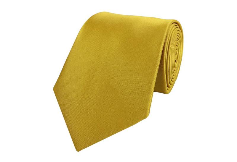 Fabio Farini Krawatte Herren Krawatte Gelb - verschiedene Gelbe Männer Schlips in 8cm (ohne Box, Unifarben) Breit (8cm), Gelb - Burnt Orange von Fabio Farini