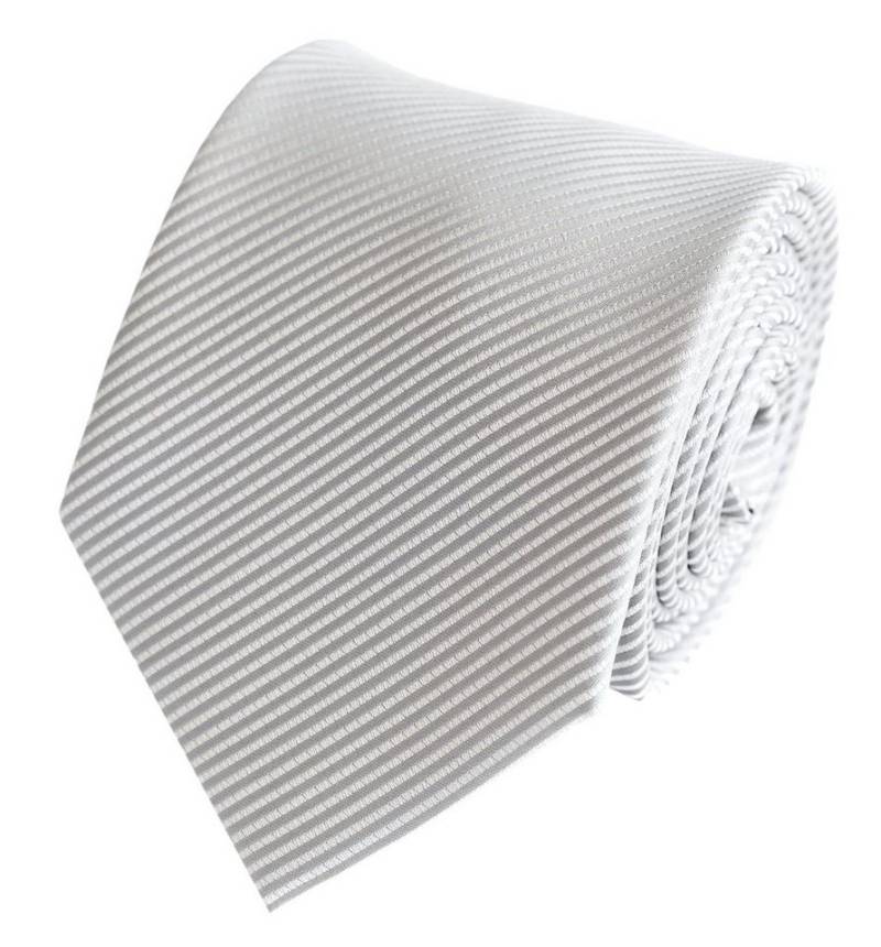 Fabio Farini Krawatte Herren Krawatte Grau - verschiedene Grau Männer Schlips in 8cm (ohne Box, Unifarben) Breit (8cm), Silber - Silver Charm von Fabio Farini