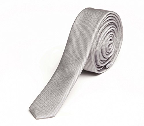 Fabio Farini - Elegante Krawatten für Herren in 3cm Breite, einfarbige und elegante Schlipse für jeden Anlass wie Hochzeit, Konfirmation oder Business Grau von Fabio Farini