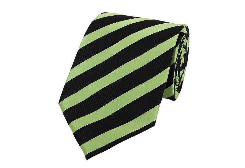 Fabio Farini Krawatte Grüne Herren Krawatten - Schlips mit Farbton Grün in 8cm (ohne Box, Gestreift) Breit (8cm), Grün/Schwarz von Fabio Farini