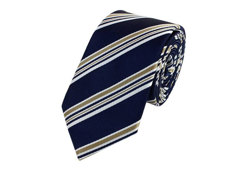 Fabio Farini Krawatte Herren Krawatte Blautöne - verschiedene Blaue Männer Schlips in 6cm (ohne Box, Gestreift) Schmal (6cm), Schwarzblau - Blue Abyss/Arid Tundra/Luxurious Walnut von Fabio Farini