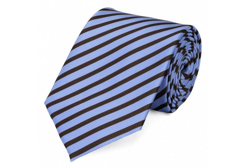 Fabio Farini Krawatte Herren Krawatte Blautöne - verschiedene Blaue Männer Schlips in 8cm (ohne Box, Gestreift) Breit (8cm), Summer Blue/Black von Fabio Farini