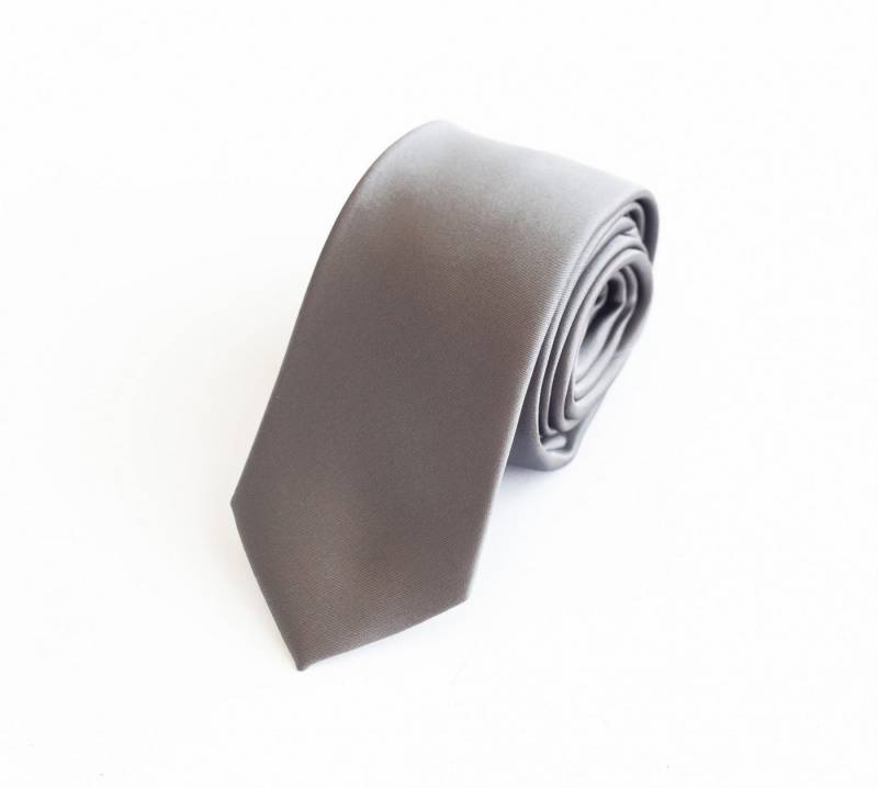 Fabio Farini Krawatte Herren Krawatte Grau - verschiedene Grau Männer Schlips in 6cm (ohne Box, Unifarben) Schmal (6cm), Silber - Brown Bop von Fabio Farini