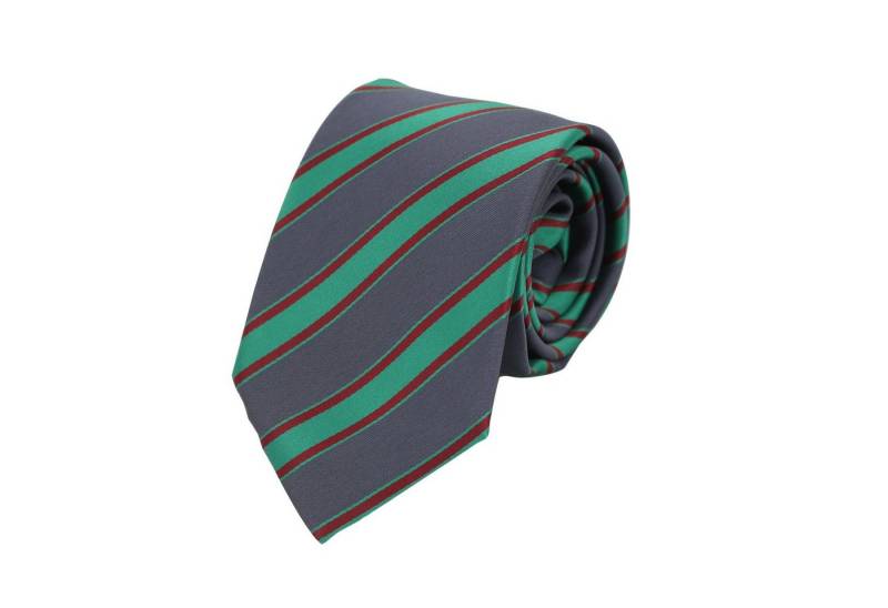 Fabio Farini Krawatte Herren Krawatten Grau - klassische Männer Schlipse in 6cm Breite (Gestreift) Schmal (6cm), Grau Grüne Streifen - Dolomite Gray/Jade Valley von Fabio Farini