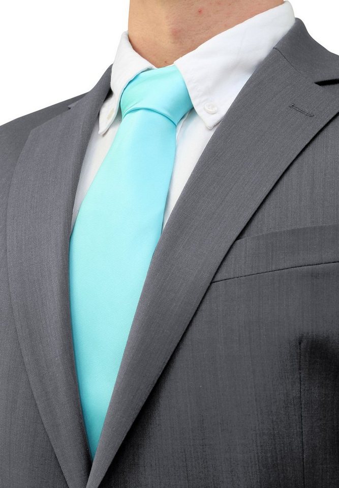 Fabio Farini Krawatte einfarbige Herren Schlips - Unicolor Krawatte in 6cm oder 8cm Breite (Unifarben) Breit (8cm), Cyan perfekt als Geschenk von Fabio Farini