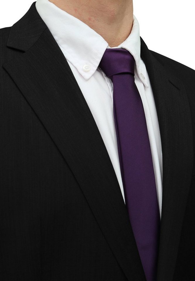 Fabio Farini Krawatte einfarbige Herren Schlips - Unicolor Krawatte in 6cm oder 8cm Breite (Unifarben) Schmal (6cm), Violett perfekt als Geschenk von Fabio Farini
