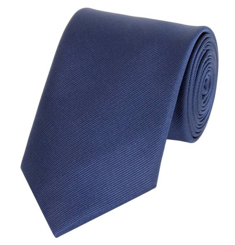 Fabio Farini Krawatte elegante Dunkelblaue Herren Krawatten - Schlips in 8cm (ohne Box, Unifarben) Breit (8cm), Enzianblau von Fabio Farini