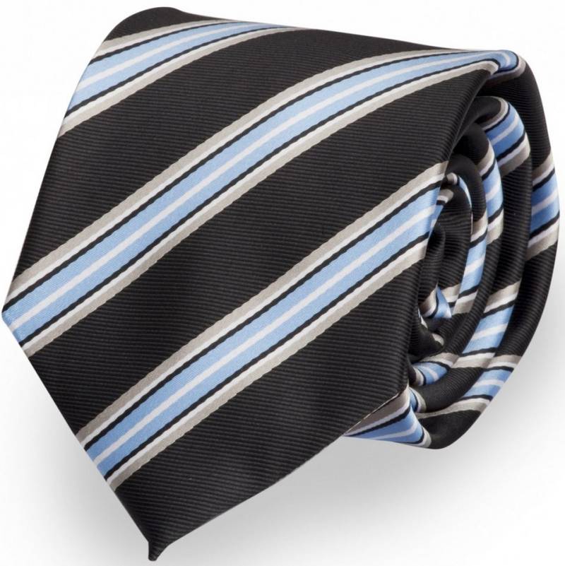Fabio Farini Krawatte gestreifte Herren Krawatte - Tie mit Streifen in 6cm oder 8cm Breite (ohne Box, Gestreift) Breit (8cm), Blau/Grau/Schwarz/Weiß von Fabio Farini