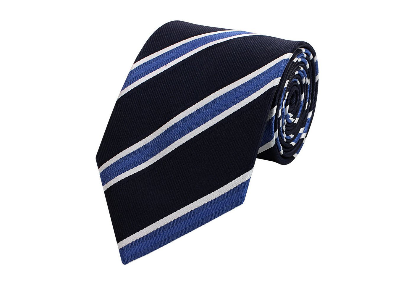 Fabio Farini Krawatte gestreifte Herren Krawatte - Tie mit Streifen in 6cm oder 8cm Breite (ohne Box, Gestreift) Breit (8cm), Schwarz/Royalblau/Weiß von Fabio Farini