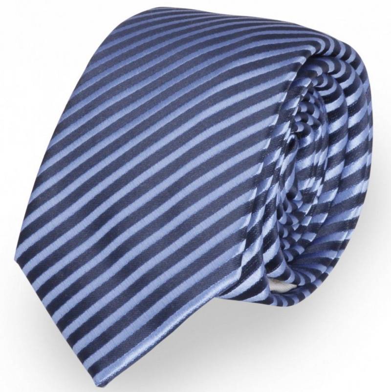 Fabio Farini Krawatte gestreifte Herren Krawatte - Tie mit Streifen in 6cm oder 8cm Breite (ohne Box, Gestreift) Schmal (6cm), Dunkelblau/Navyblau von Fabio Farini