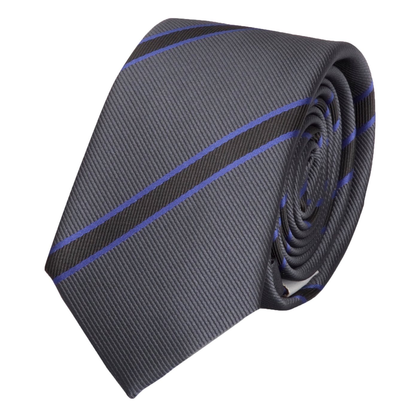 Fabio Farini Krawatte gestreifte Herren Krawatte - Tie mit Streifen in 6cm oder 8cm Breite (ohne Box, Gestreift) Schmal (6cm), Grau/Schwarz/Violett von Fabio Farini