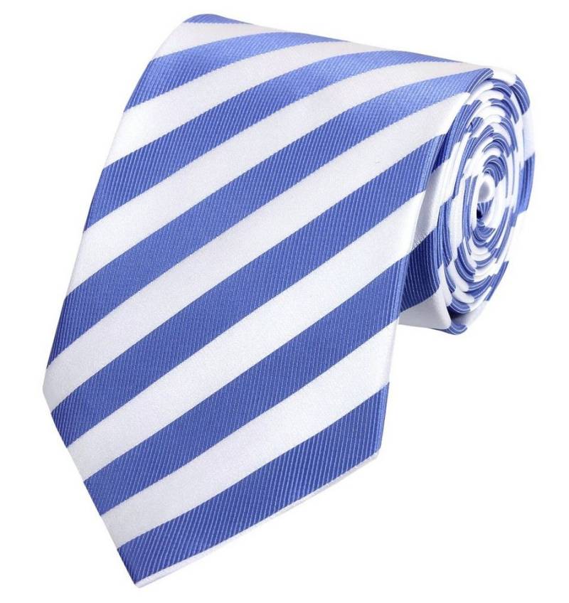 Fabio Farini Krawatte gestreifte Herren Krawatte - Tie mit Streifen in 6cm oder 8cm Breite (ohne Box, Gestreift) Breit (8cm), Royalblau/Weiß von Fabio Farini