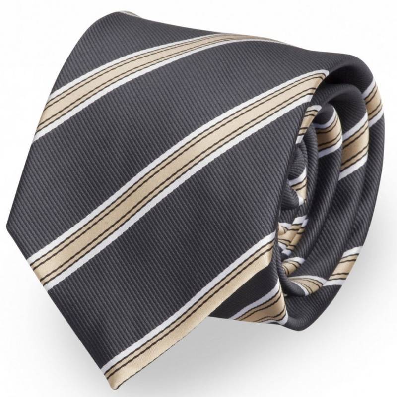 Fabio Farini Krawatte gestreifte Herren Krawatte - Tie mit Streifen in 6cm oder 8cm Breite (ohne Box, Gestreift) Breit (8cm), Schwarz/Gold/Weiß von Fabio Farini