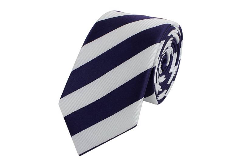Fabio Farini Krawatte gestreifte Herren Krawatte - Tie mit Streifen in 6cm oder 8cm Breite (ohne Box, Gestreift) Schmal (6cm), Weiß/Dunkelviolett von Fabio Farini