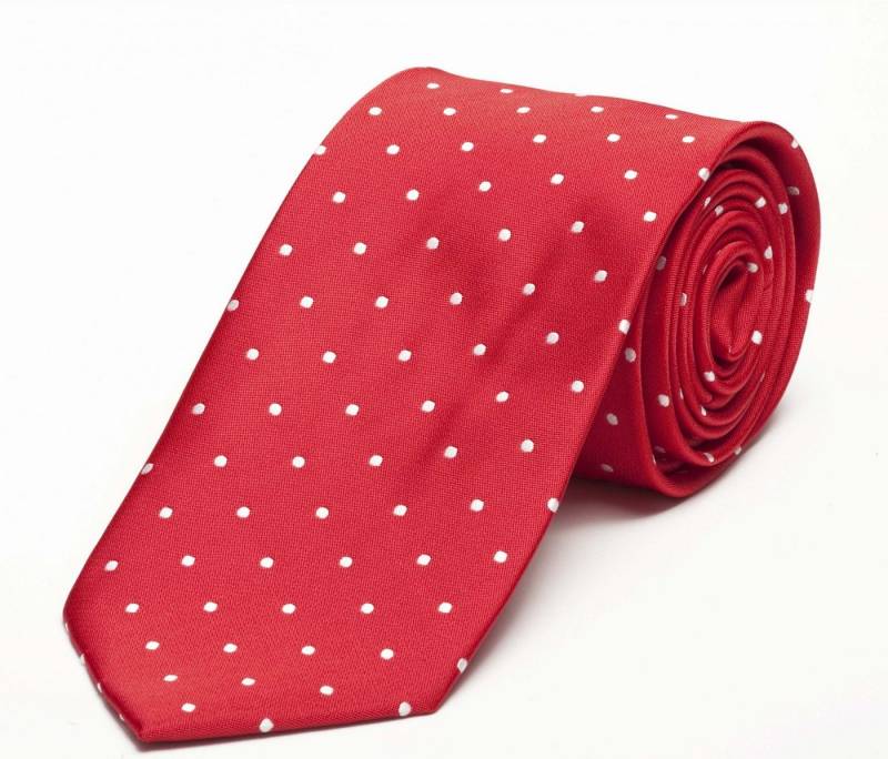 Fabio Farini Krawatte verschiedene Herren Krawatten - Schlips mit Punkten in 8cm Breite (ohne Box, Gepunktet) Breit (8cm), Rot (Weiß) von Fabio Farini