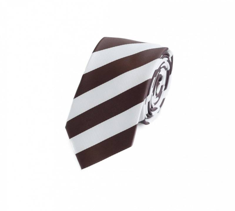 Fabio Farini Krawatte Herren Krawatte Weiß - verschiedene Weiße Männer Schlips in 6cm (Gestreift) Schmal (6cm), Weiß Braun - Star Cluster/Coffee Bean von Fabio Farini