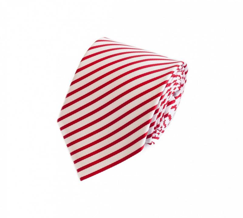 Fabio Farini Krawatte Herren Krawatte Weiß - verschiedene Weiße Männer Schlips in 8cm (Gestreift) Breit (8cm), Weiß Rot - Harmony/Graphic Red von Fabio Farini