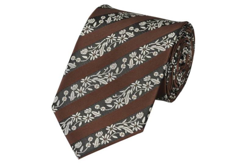 Fabio Farini Krawatte Herren Krawatte Braun - verschiedene Braune Männer Schlips in 8cm (ohne Box, Gemustert) Breit (8cm), Cocoa Bean/White von Fabio Farini