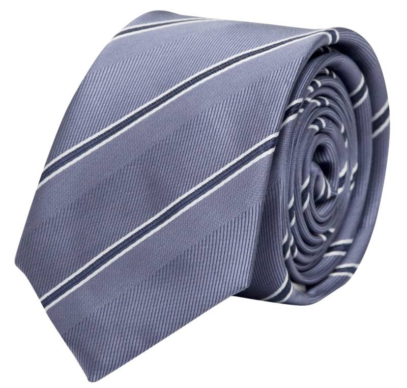 Fabio Farini Krawatte Herren Krawatte Grau - verschiedene Grau Männer Schlips in 8cm (ohne Box, Gestreift) Breit (8cm), Hellblau Weiß - Smokey Concord/Yankees Navy/Winter Morn von Fabio Farini