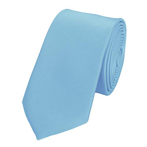 Fabio Farini - einfarbige elegante Unicolor Krawatten für Herren in 6 cm und 8 cm zur Auswahl Blau Hellblau Klassisch (8 cm) von Fabio Farini