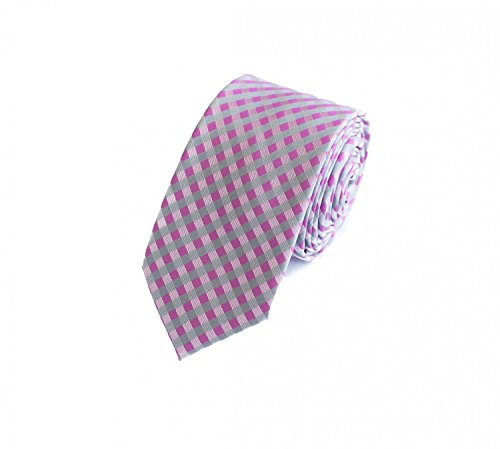 Fabio Farini - Moderne Herren Krawatte kariert in 6cm Breite - Schlipse mit Karomuster für jeden Anlass Mehrfarbig Pink Rosa Grau von Fabio Farini
