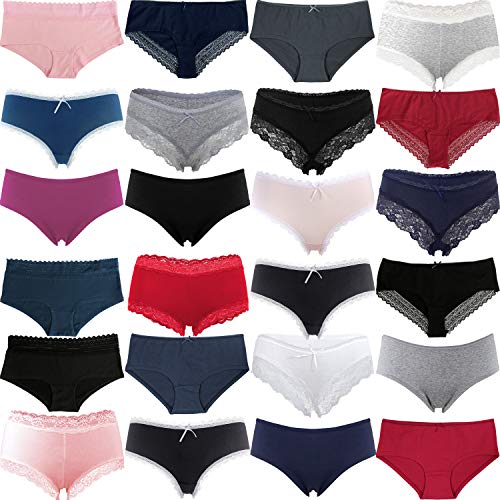 Fabio Farini - Damen Pantys Hipster mit und ohne Spitze 5/10/15/20 20er Pack Mit und ohne Spitze aus Baumwolle 40 von Fabio Farini