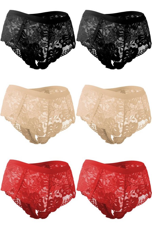 Fabio Farini Panty Damen Hipster Panties - Frauen Unterhosen aus Vollspitze (Packung, 6-St) Spitzen Höschen von Fabio Farini