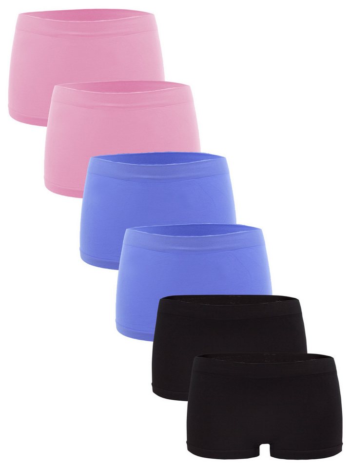 Fabio Farini Panty Damen Hipster Boxershorts - Frauen Unterhosen Slip Set Seamless (Packung, 6-St) angenehmes Tragegefühl ohne Seitliche Nähte von Fabio Farini