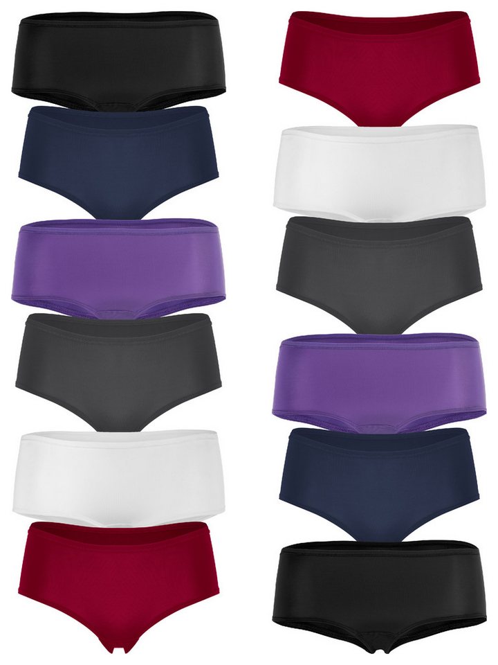 Fabio Farini Slip Damen Boxershorts Unterwäsche - nahtlose Unterhosen aus Microfaser (Spar-Set, 10-St) im sportlich eleganten Look, zufällig ausgewählte Farben von Fabio Farini