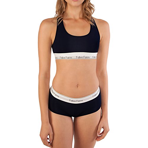 Fabio Farini Sport-BH Set, Racerback-BH und passende Panty in Schwarz oder Marineblau Schwarz 2 L Fabio Farini Sport-BH Set, Racerback-BH und passende Panty in Schwarz oder Marineblau Schwarz 2 L von Fabio Farini