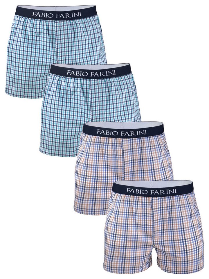 Fabio Farini Webboxer Herren Unterhosen - Männer Boxershorts (4-St) bequeme, weite Passform mit verdeckter Knopfleiste von Fabio Farini