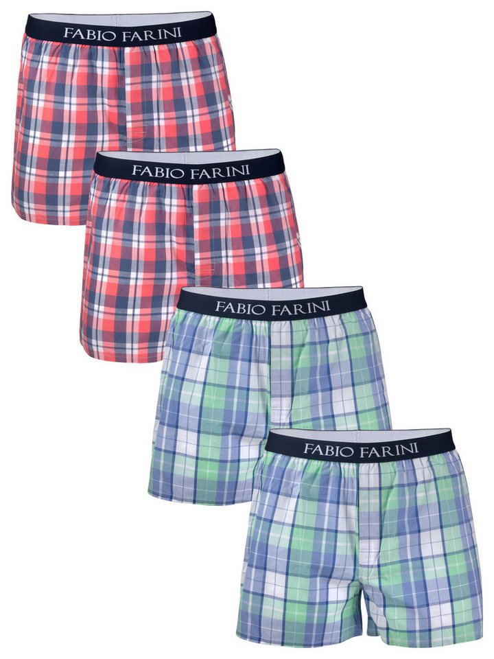 Fabio Farini Webboxer Herren Unterhosen - Männer Boxershorts (4-St) bequeme, weite Passform mit verdeckter Knopfleiste von Fabio Farini