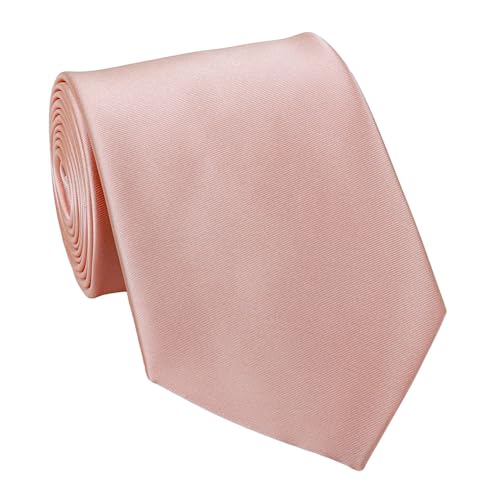 Fabio Farini - einfarbige elegante Unicolor Krawatten für Herren in 6 cm und 8 cm zur Auswahl Rosa Lachsrosa Schmal (6 cm) von Fabio Farini