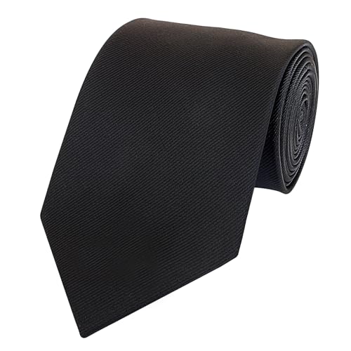 Fabio Farini - einfarbige elegante Unicolor Krawatten für Herren - 6cm/8cm zur Auswahl Schwarz mit Struktur Schmal von Fabio Farini