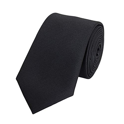 Fabio Farini - einfarbige elegante Unicolor Krawatten für Herren in 6 cm und 8 cm zur Auswahl Schwarz Schwarz Schmal (6 cm) von Fabio Farini