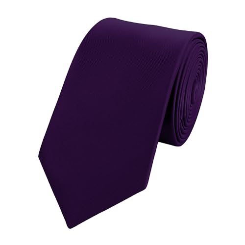 Fabio Farini - einfarbige elegante Unicolor Krawatten für Herren - 6cm/8cm zur Auswahl Lila Violett Klassisch (8cm) von Fabio Farini