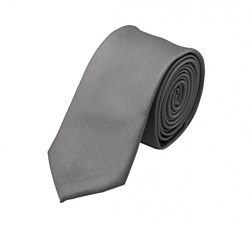 Fabio Farini schmale Krawatte 6 cm mehrere Farben zur Wahl, Verpackung für die Krawatte:ohne Geschenkverpackung;Verschiedene Krawatten 6 cm:grau von Fabio Farini