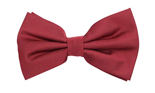 Fabio Farini - rote Herren Fliege vorgebunden & verstellbar, klassische Schleife in unifarben, Querbinder für feierliche Anlässe, Perlrot von Fabio Farini