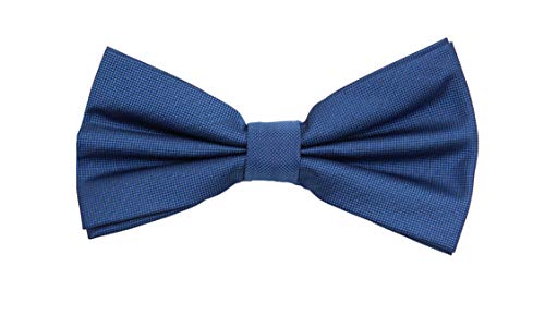 Fabio Farini - blaue Herren Fliege vorgebunden & verstellbar, klassische Schleife in unifarben, Querbinder für feierliche Anlässe, Blau Strukturiert von Fabio Farini