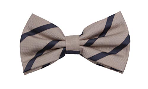 Fabio Farini - Herren Fliege Elegante gestreifte Querbinder für jeden Anlass wie Hochzeit, Konfirmation, Abschlussball Beige Anthrazit Gold Fabio Farini - Herren Fliege Elegante gestreifte Querbinder für jeden Anlass wie Hochzeit, Konfirmation, Abschlussball Beige Anthrazit Gold von Fabio Farini