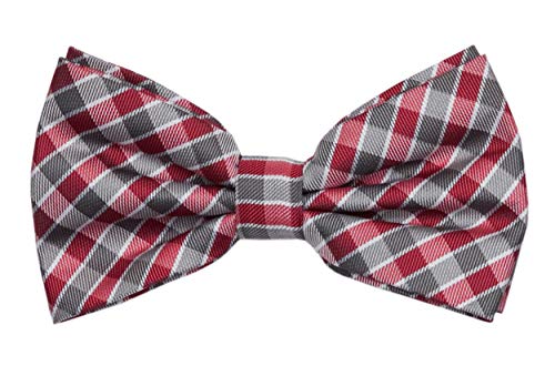 Fabio Farini - Elegante karierte Herren Fliege Querbinder für jeden Anlass in verschiedenen Farben Rot Grau Weiß von Fabio Farini