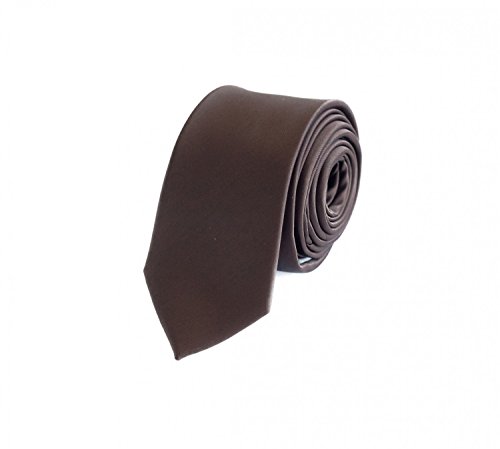Fabio Farini - einfarbige elegante Unicolor Krawatten für Herren - 6cm/8cm zur Auswahl Braun Klassisch (8cm) von Fabio Farini