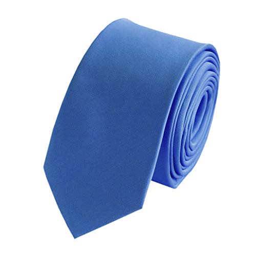 Fabio Farini - einfarbige elegante Unicolor Krawatten für Herren in 6 cm und 8 cm zur Auswahl Blau Perlnachtblau Schmal (6 cm) von Fabio Farini